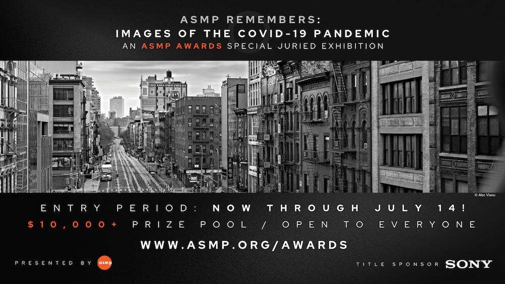 Flyer for ASMP Remembers: Images of the COVID-19 Pandemic juried exhibition including entry period date and prize amount