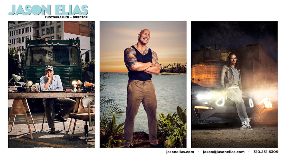 A digital promo created for photographer Jason Elias to showcase his work to potential clients. This one features three of his images related to the entertainment industry that we targeted using our marketing director service.