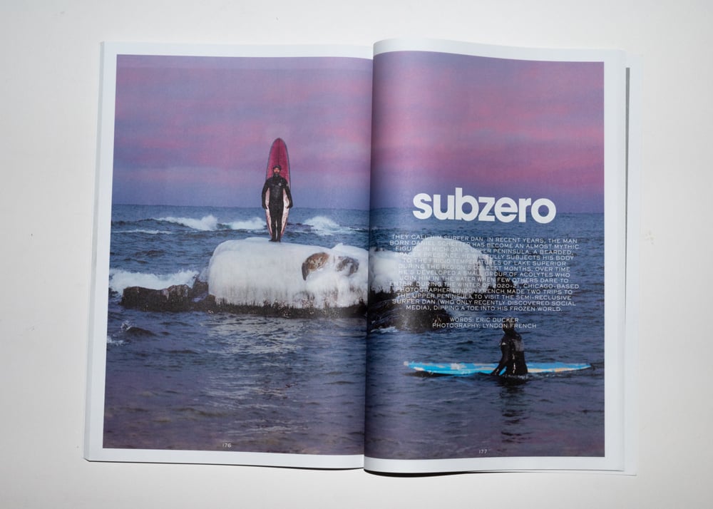 Photo of Surfer Dan taken by Lyndon French featured in Victory Journal. 