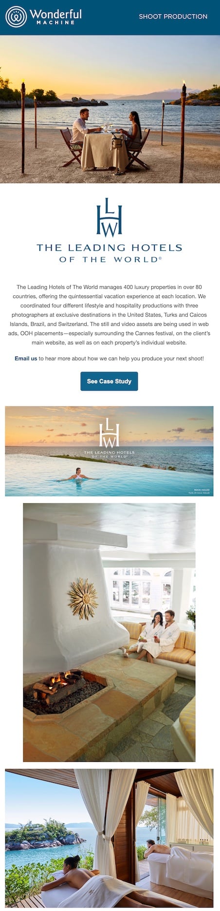 Shoot Production leading hotels of the world emailer