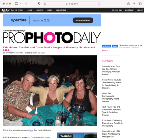 Pro Photo Daily's post about Gina Martin's The Bob and Diane Fund