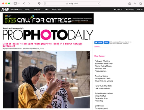 Erol Gurian's photography is shown in on prophotodaily's republished spotlight article