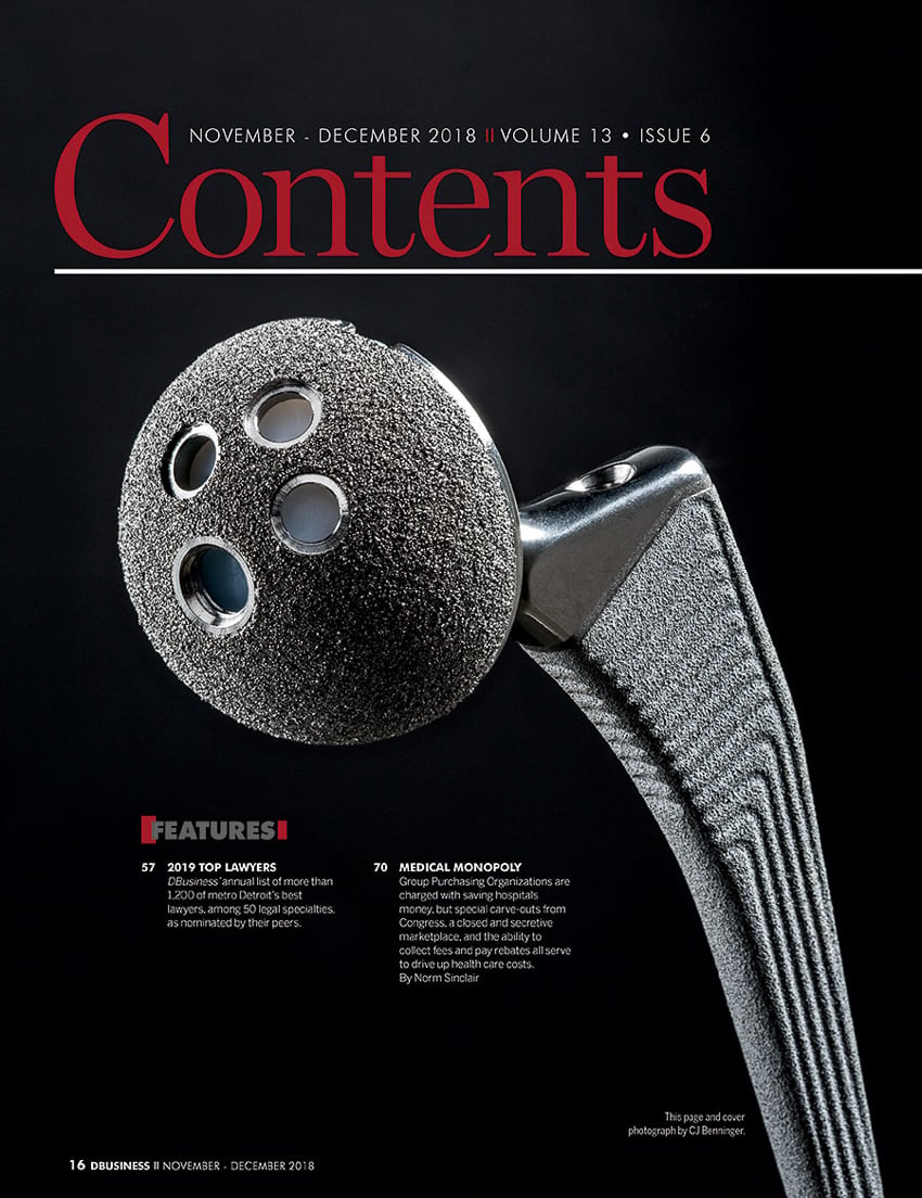 photograph of medical equipment by CJ Benninger for DBusiness Magazine 