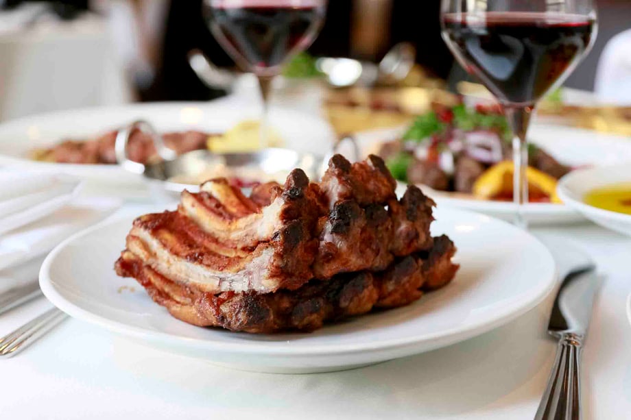 A plate of ribs at Phoenicia photographed by Marvin Shaouni