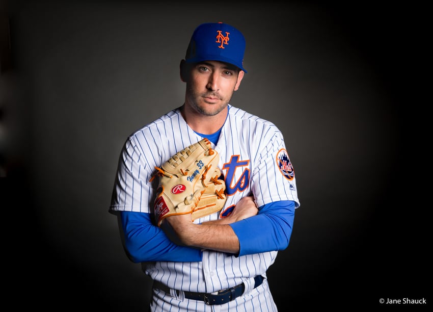 Portrait of New York Mets pitcher.
