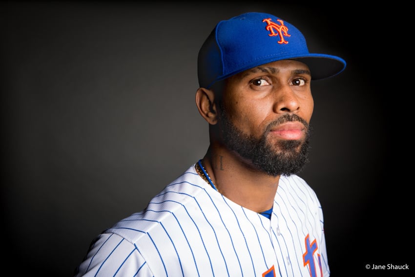 Portrait of New York Mets baseball player by Jane Shauck.