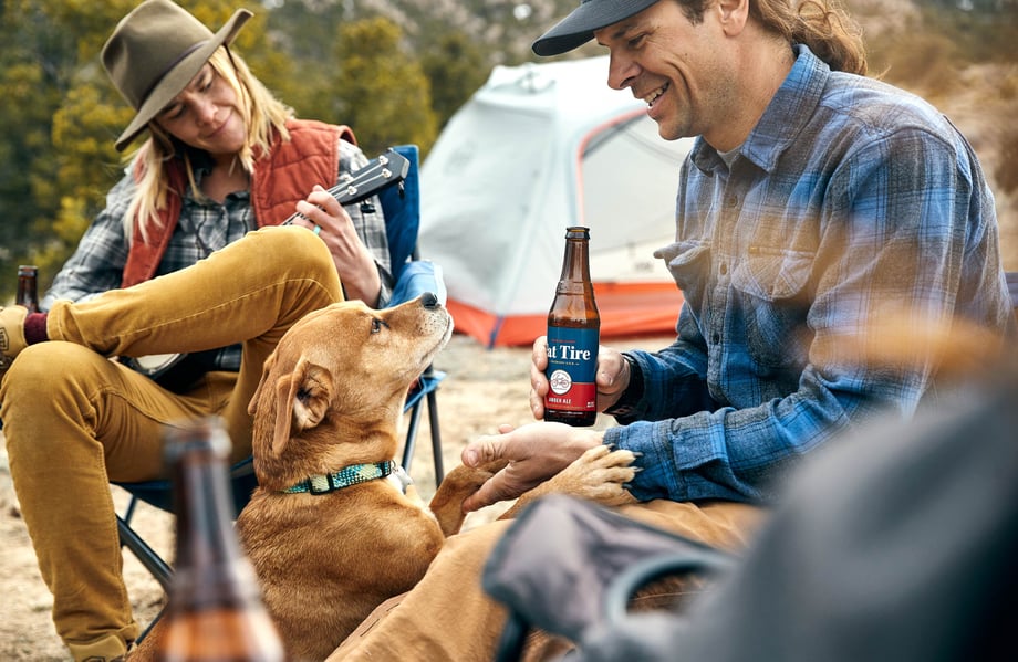 Andrew Maguire photographs campers for a Fat Tire campaign in Colorado for New Belgium Brewing.