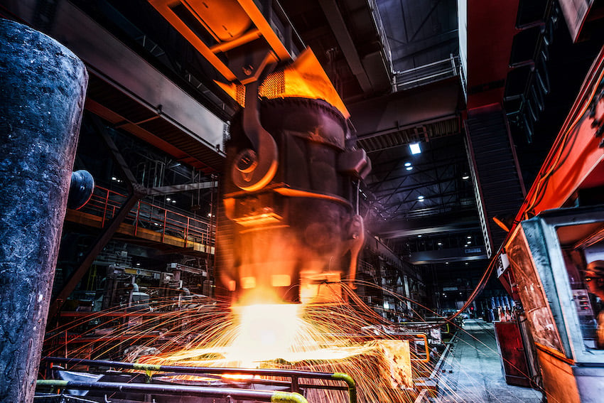 Hot Metal Furnace in the Recyclex Facility shot by Wolfram Schroll