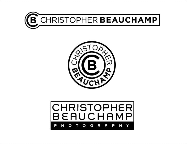 The first round of new logo design ideas for Photographer Christopher Beauchamp