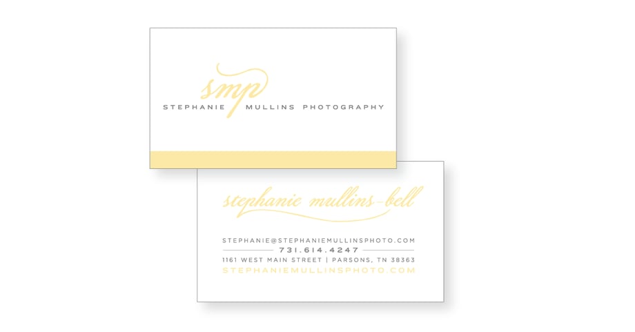 Stephanie Mullins business card example front and back