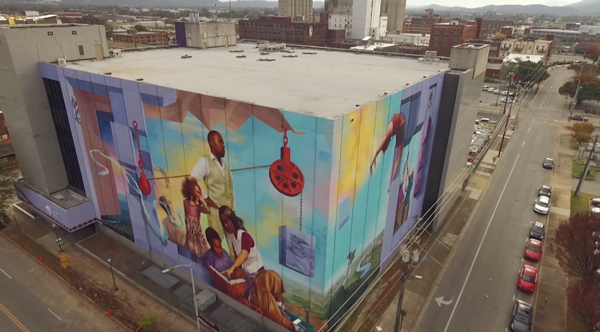 1504, america's boulevard, largest mural in the u.s., art on race and gentrification, mural of race issues, urban development