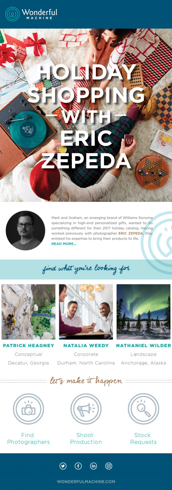 Emailer, Email Marketing, Eric Zepeda, still life photography, Photographer, Photography, Wonderful Machine