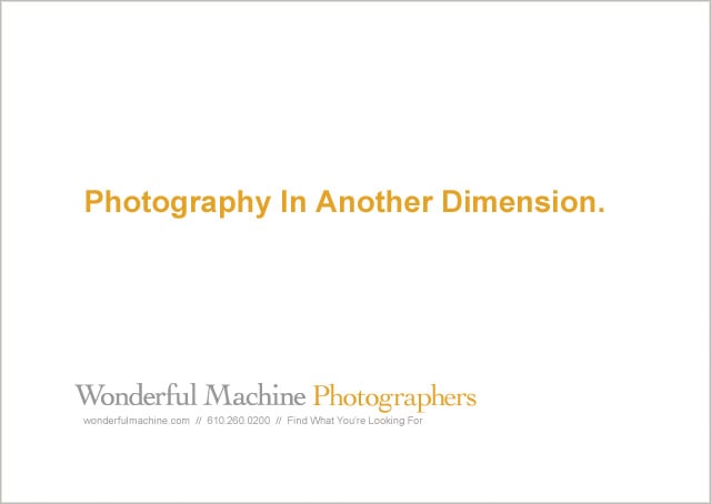 Wonderful Machine promo with tagline 'photography in another dimension'
