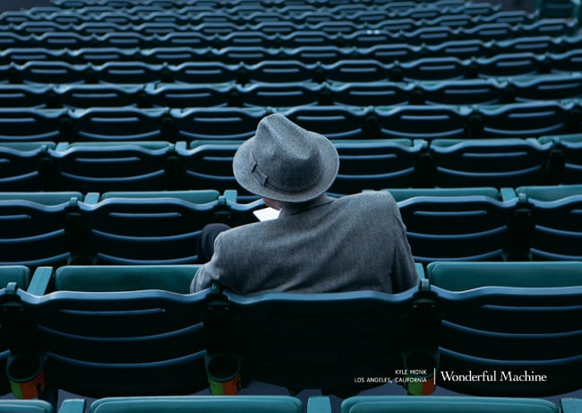 Kyle Monk photo promo man in empty stadium