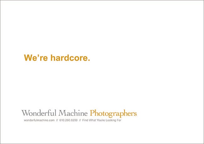 Wonderful Machine promo with tagline 'we're hardcore'