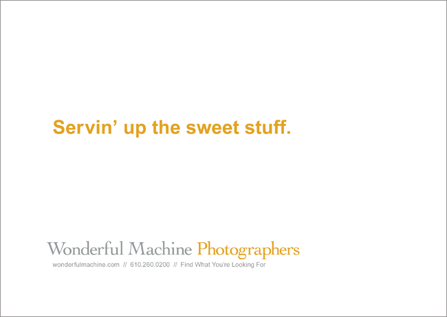 Wonderful Machine promo with tagline 'servin' up the sweet stuff'