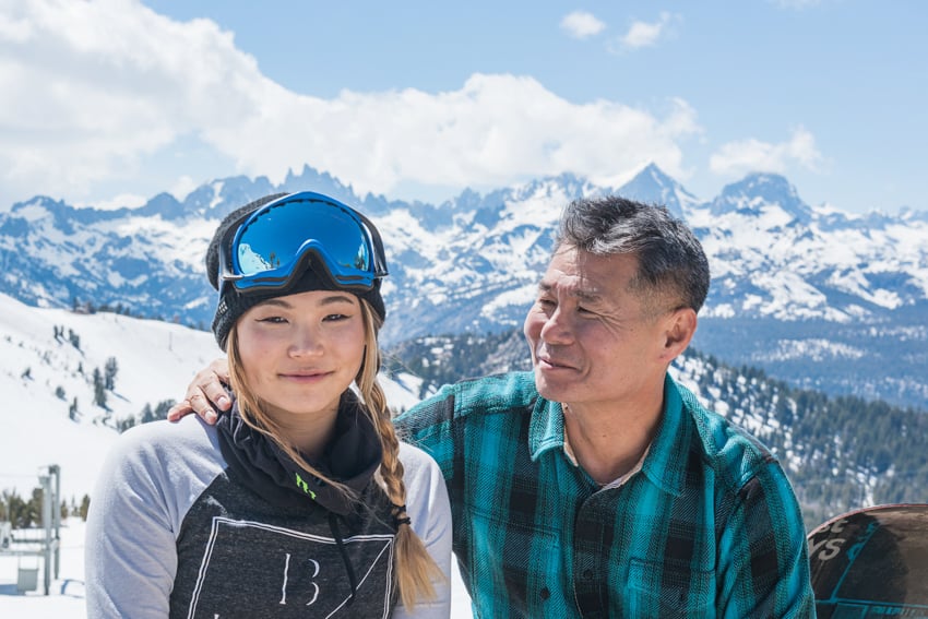 Photo of Chloe Kim and her father Jong Jin Kim by Myles McGuinness