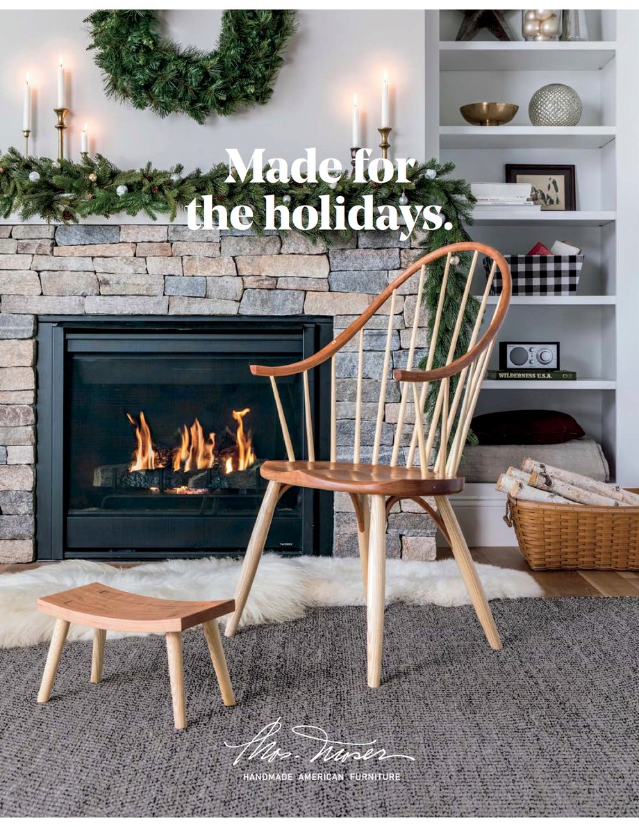 Erin Little photograph of furniture for Thos. Moser's winter catalog-tear sheet.