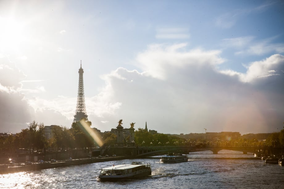Photograph by Julia Vandenoever the Eiffel Tower near the river