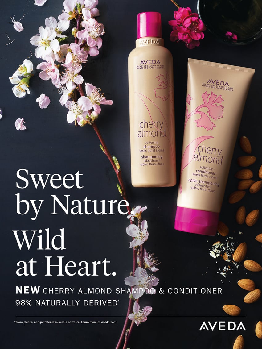 Aveda cherry almond advertisement photographed by Chad Holder