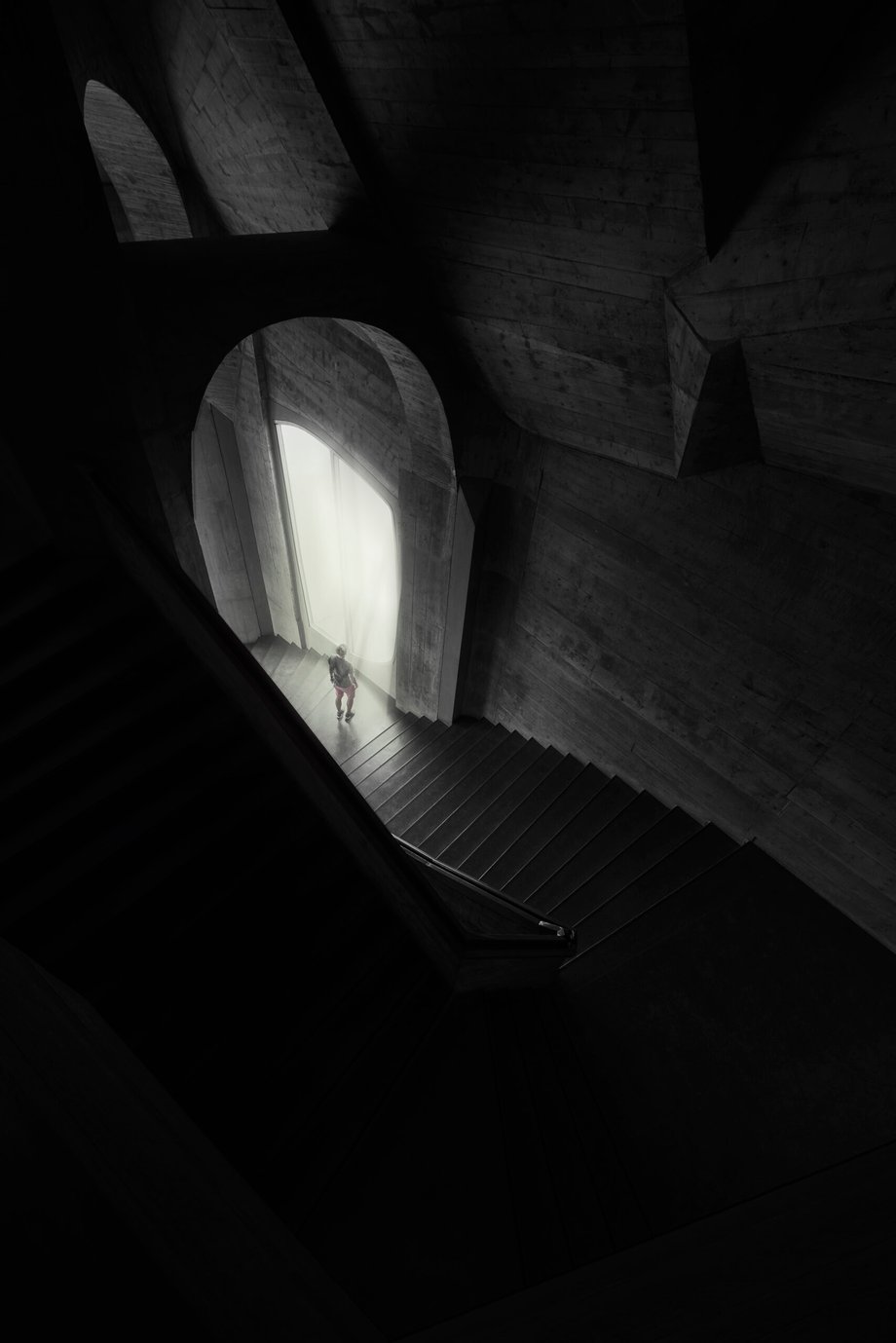 Matthias' favorite shot shows the darkened interior of the Goetheanum's main staircase 