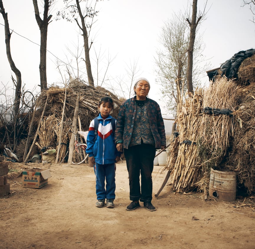An older woman and young girl in China