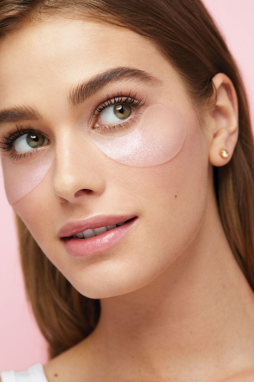 Alicia Stepp's close-up portrait of a woman with Mary Kay's hydrogel eye patches