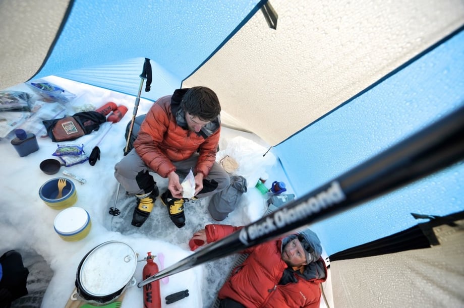 Two men in a tent shot by Alaska-based nature and travel photography duo Matt and Agnes Hage