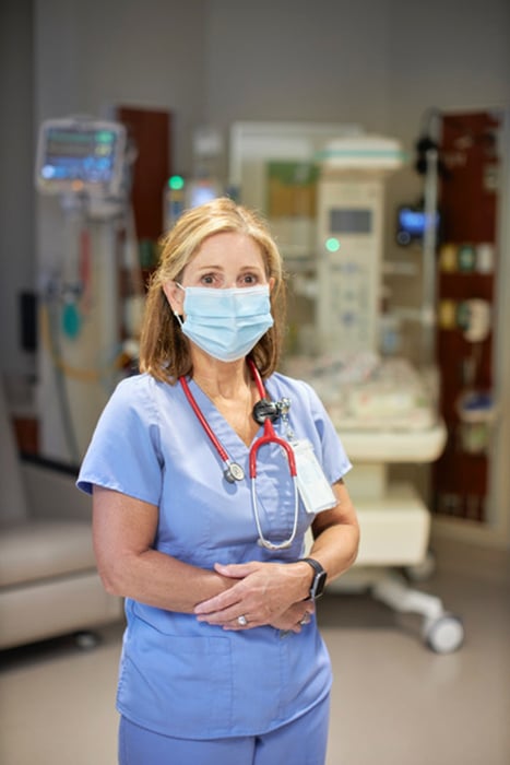 Art Meripol photographs blonde woman in scrubs hospital support for Grandview Medical Marketing Dept  Jill Gilchrist