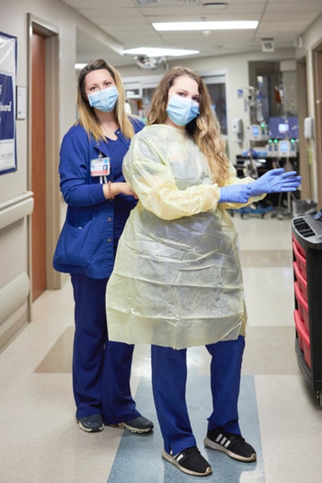Art Meripol photographs support suiting up at Grandview Medical
