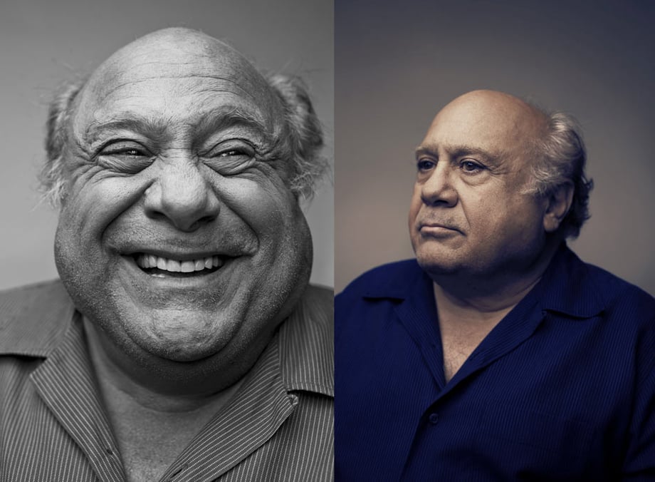 Los Angeles-based celebrity photographer Austin Hargrave shoots Danny Devito for Empire Magazine's article on him.