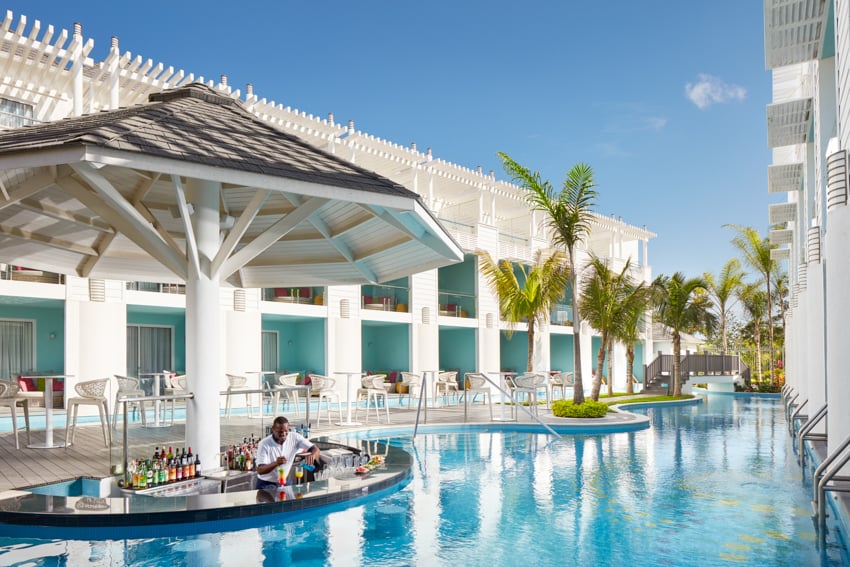 Poolside bar at Karisma Hotels in Jamaica shot by Moris Moreno
