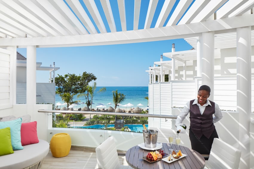 Balcony breakfast service at Karisma Hotels in Jamaica shot by Moris Moreno