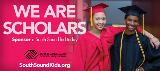 Photo of two graduates for Boys and Girls Clubs of South Puget Sound taken by Austin-based lifestyle photographer Inti St. Clair