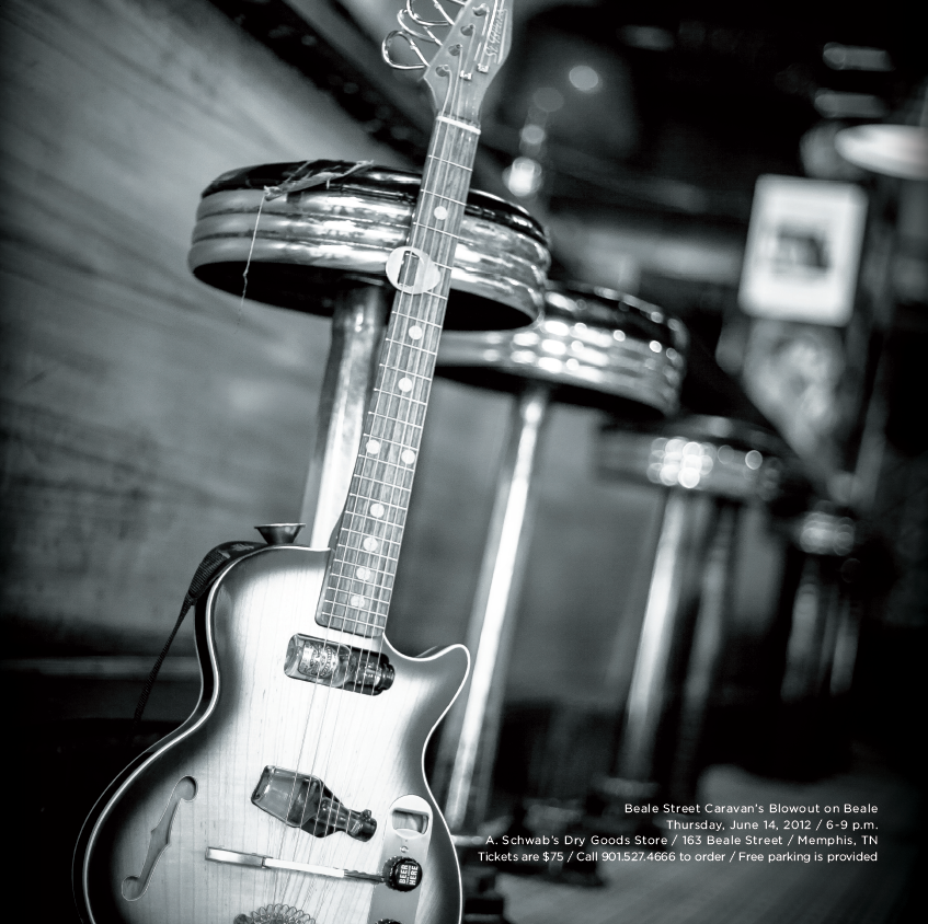 close up photo of a guitar taken for Memphis Beale Street Caravan by Little Rock-based lifestyle photographer Dero Sanford. 