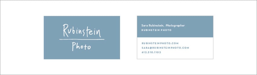 Sara Rubinstein's second round of choices for business cards.
