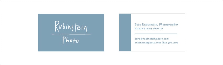 Sara Rubinstein's second round of choices for business cards.