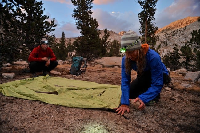 Portrait of hikers setting up gear, photographed by Anchorage, Alaska-based lifestyle and outdoor photographers Matt & Agnes Hage 