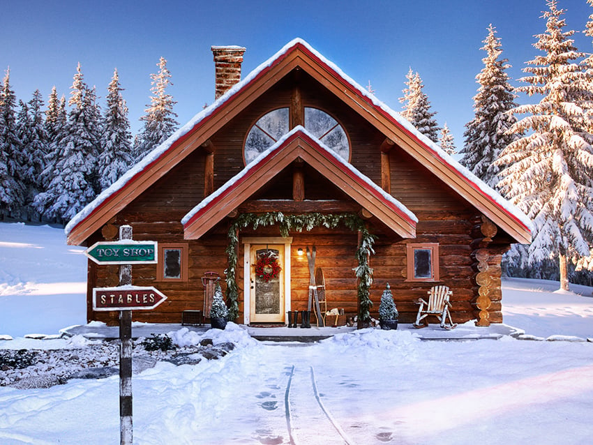 The exterior of Santa's home photographed by Cameron Karsten