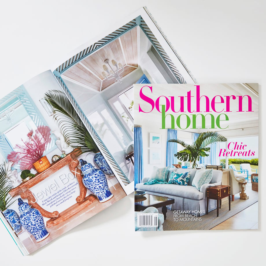 Tear sheet of the cover of Southern Home Magazine photographed by Carmel Brantley 