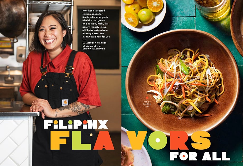 Chona Kasinger’s photos of Chef Melissa Miranda and her recipes featured in Bon Appétit Magazine.