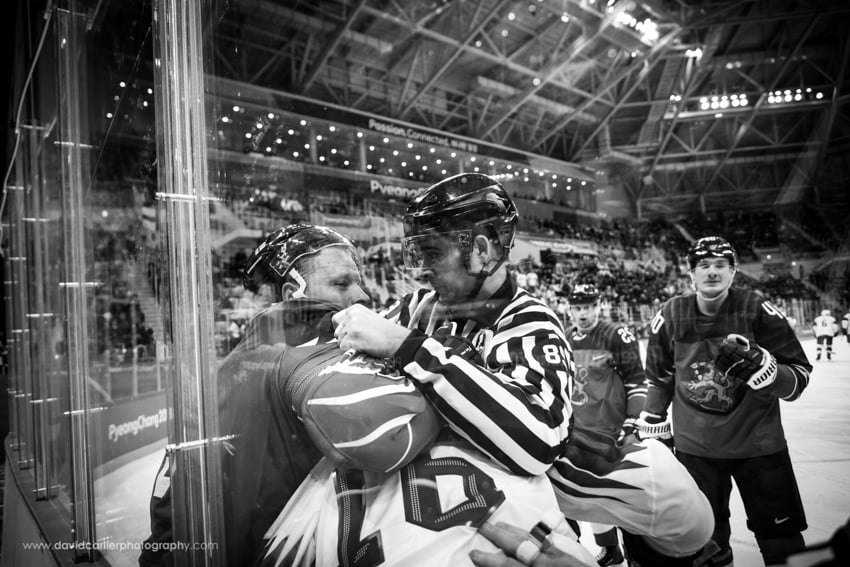 Pyeonchang Winter Olympics hockey fight photo by David Carlier