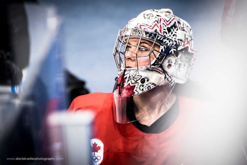 Canadian hockey player at the Pyeonchang Winter Olympics by David Carlier