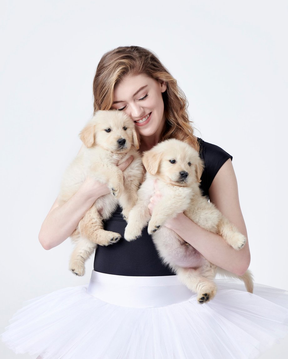 Courtney and the puppies