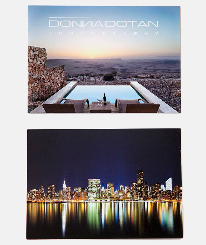 Donna Dotan's promo booklet showing travel photography.