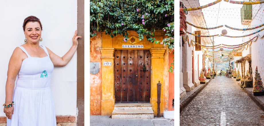 Three side by side photos showing Helynn Ospina's travel photography in South America.