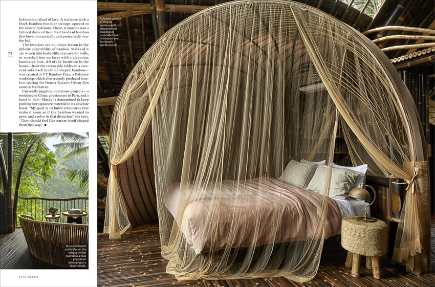 Another tear of Martin Westlake's work in Bali Indonesia for Elle Decor showing another view of the canopy bed