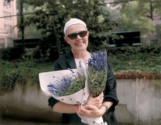 Lynn Redgrave with Flowers shot by Seattle-based documentary photographer Annabel Clark 