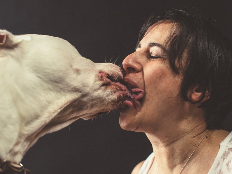 Philadelphia-based sport and lifestyle commercial photographer Chris Sembrot's recent series Humans Kissing Dogs.