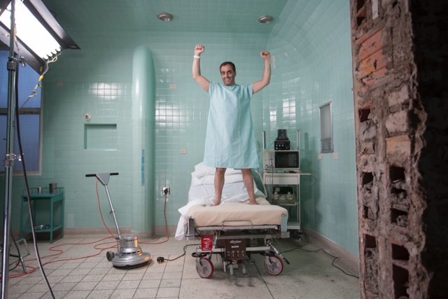Fernando Decillis behind-the-scenes of hospital shot